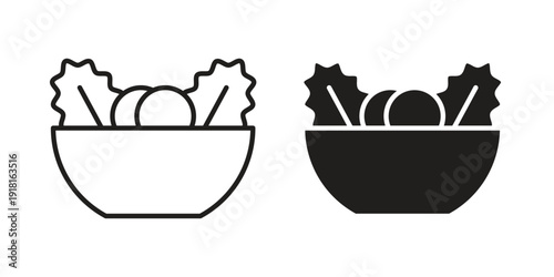 Salad icons for graphic design, logo, Web site, social media, UI, mobile app, vector illustration