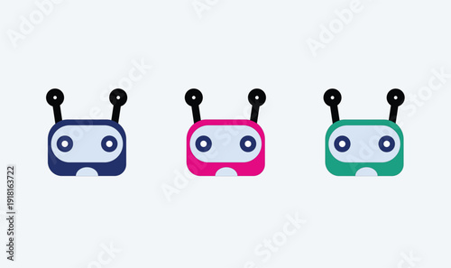 Robot head icon editable vector design.