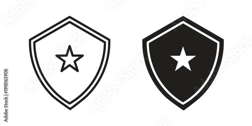 Security badge icons for graphic design, logo, Web site, social media, UI, mobile app, vector illustration