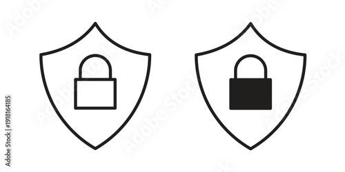 Shield lock icons for graphic design, logo, Web site, social media, UI, mobile app, vector illustration