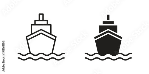 Ship icons for graphic design, logo, Web site, social media, UI, mobile app, vector illustration