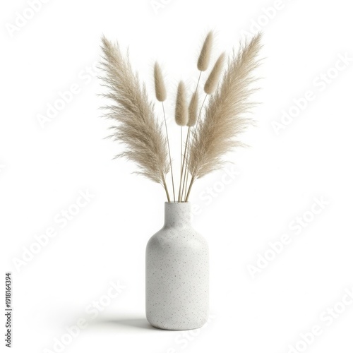 Elegant vase with dried pampas grass arrangement for minimalist home decor