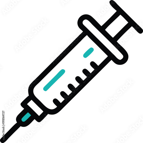 Medical syringe icon for health and medicine