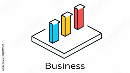 Colorful business graph showing growth and success
