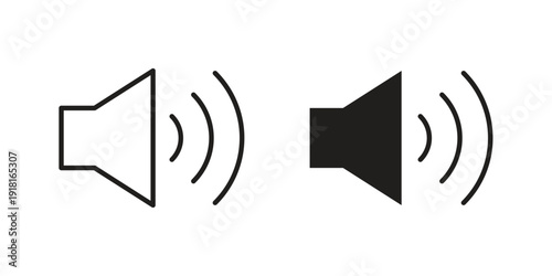 Speaker icons for graphic design, logo, Web site, social media, UI, mobile app, vector illustration