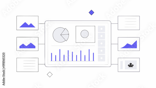Infographic template with charts and graphs for business presentation