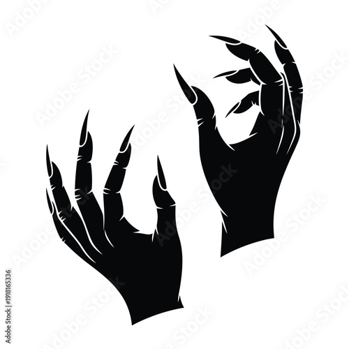 Silhouetted monster claws reaching forward creating a menacing dark image