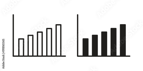 Statistics icons for graphic design, logo, Web site, social media, UI, mobile app, vector illustration