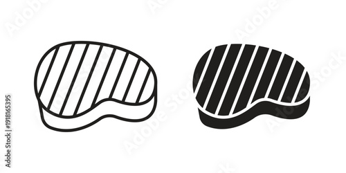 Steak icons for graphic design, logo, Web site, social media, UI, mobile app, vector illustration