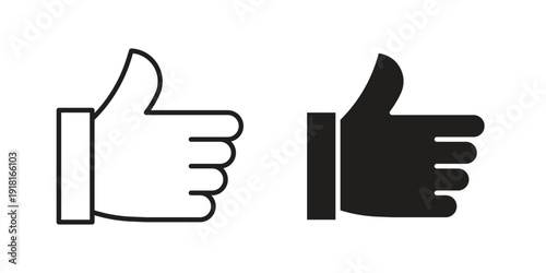 thumbs up icons for graphic design, logo, Web site, social media, UI, mobile app, vector illustration