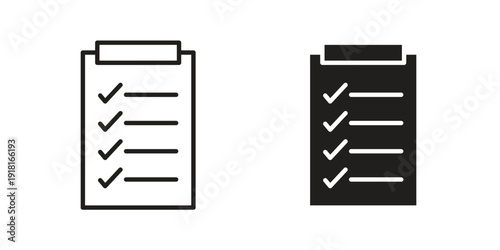 Todo list icons for graphic design, logo, Web site, social media, UI, mobile app, vector illustration
