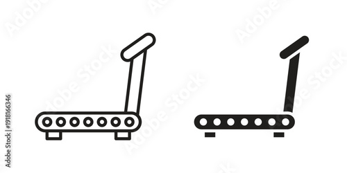 Treadmill icons for graphic design, logo, Web site, social media, UI, mobile app, vector illustration