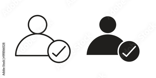 User check icons for graphic design, logo, Web site, social media, UI, mobile app, vector illustration