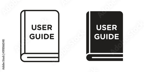 User guide icons for graphic design, logo, Web site, social media, UI, mobile app, vector illustration