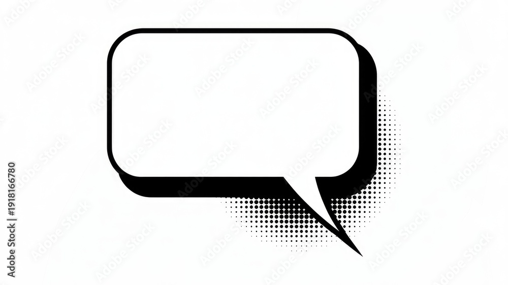 Naklejka premium Modern speech bubble design with halftone effect for creative communication