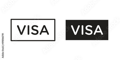 Visa icons for graphic design, logo, Web site, social media, UI, mobile app, vector illustration