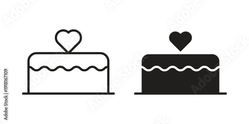 Wedding cake icons for graphic design, logo, Web site, social media, UI, mobile app, vector illustration