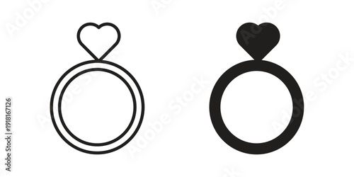 Wedding ring icons for graphic design, logo, Web site, social media, UI, mobile app, vector illustration