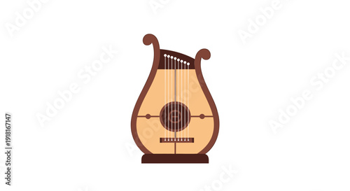 Vector illustration of a traditional musical instrument, isolated on transparent background