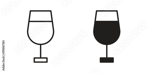 Wine glass icons for graphic design, logo, Web site, social media, UI, mobile app, vector illustration