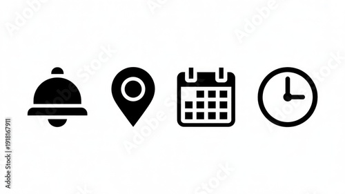 Modern service and scheduling icons for business and daily planning