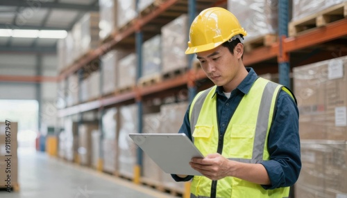 Wallpaper Mural Warehouse inventory management distribution center digital solutions organized environment professional viewpoint efficiency concept Torontodigital.ca