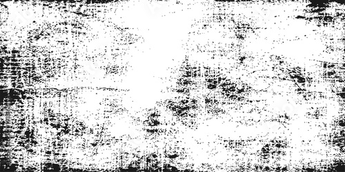 Abstract grunge background texture with vintage black ink spray splats and dirty paint splatter patterns on a retro floral paper border design