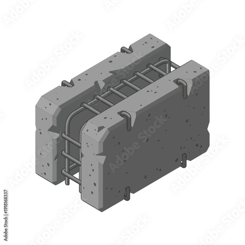 Concrete Modular Retaining Wall Blocks Stacked.