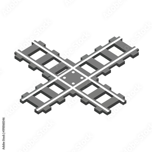 Railway Tracks Intersection Metal Railway Lines.