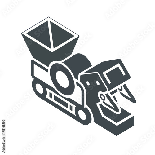 Industrial Machinery Iconic Silhouette Heavy Equipment.