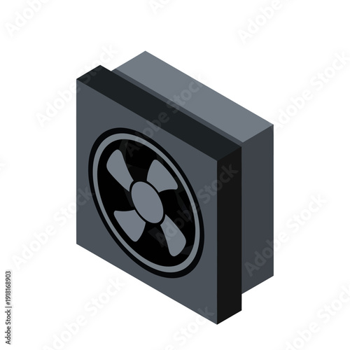 Computer Fan Isolated on White Background.