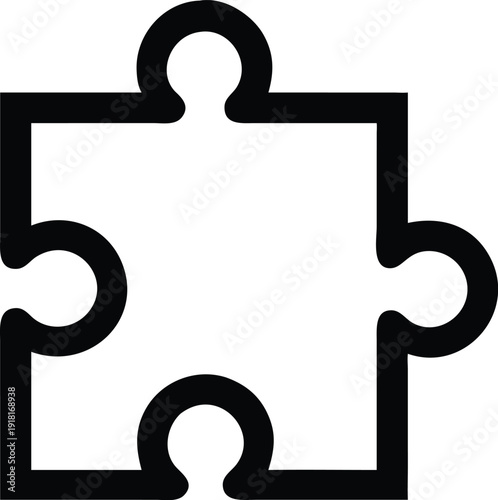 A single puzzle piece icon with four connecting tabs