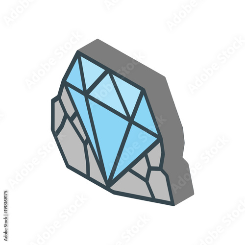 Cut Diamond Gemstone Jewelry Illustration Design.
