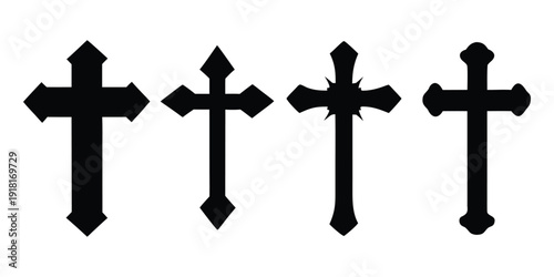 Christian cross icon. Religious cross. Vector illustration 