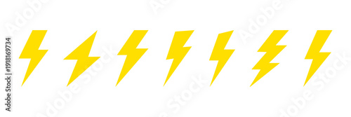 Thunder Bold Lightning Flash icons, Lightning bolt icon. Vector lightning logo electric, set of thunder and lightnings. Lightnings icon set illustration.