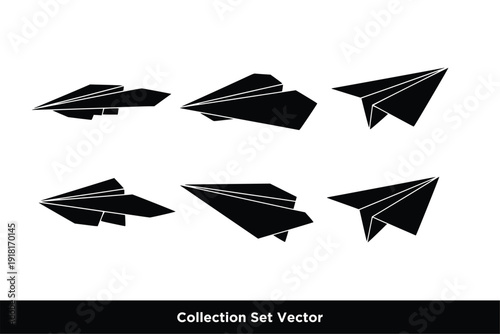 Origami Paper Plane Flight Vector Collection
