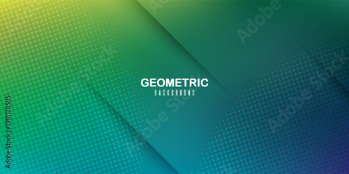 Modern Green Blue Gradient Abstract Background with Halftone Dots. Modern creative trendy design in vector illustration