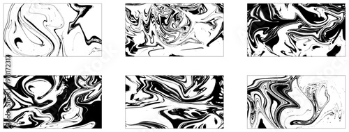 Modern Monochrome Fluid Texture Collection. 