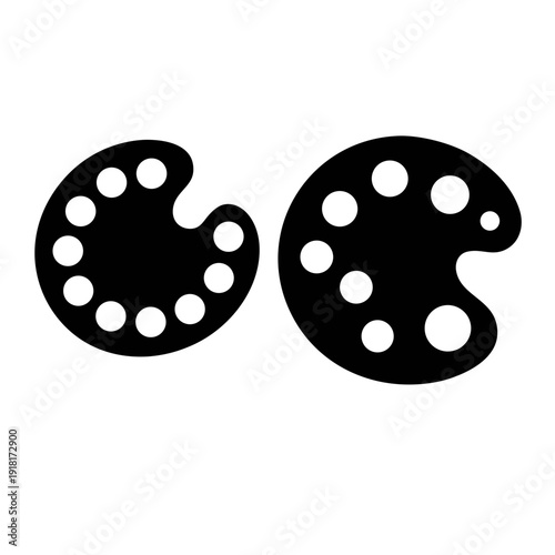 Black  silhouette artist palette,vector icon of artist palette