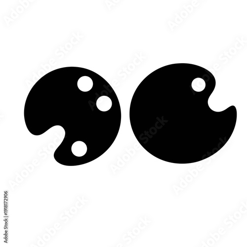 Black  silhouette artist palette,vector icon of artist palette