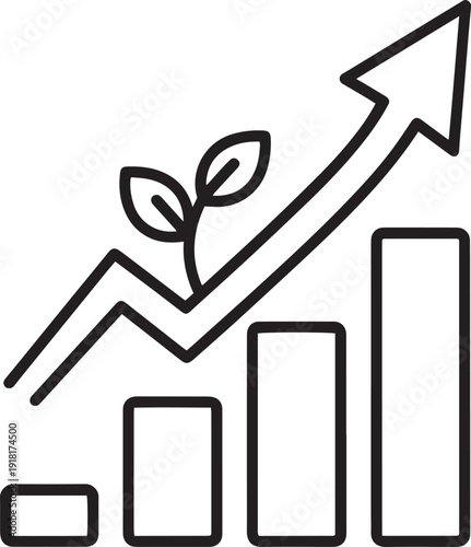 Professional Simple Business Growth and Progress Icon Vector