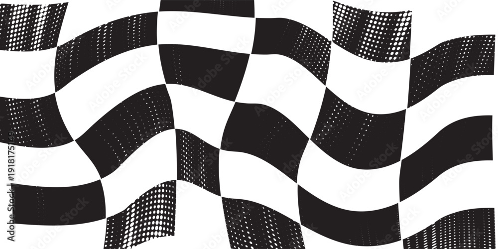 Naklejka premium Checkered flag wave on white background design for sport race championship vector illustration.