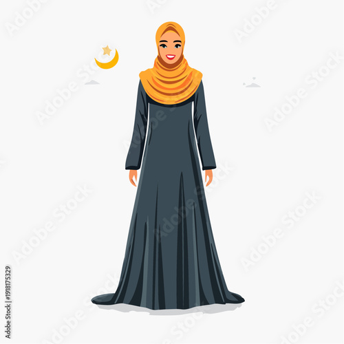 Woman Wearing Hijab and Long Dress 5.