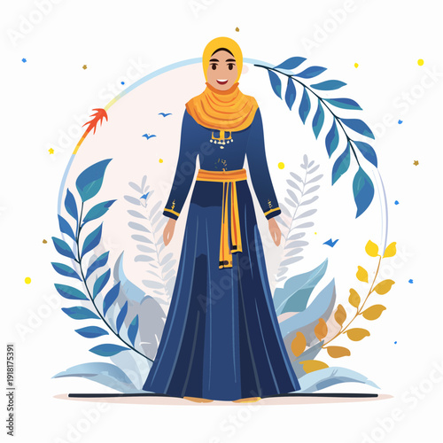 Woman Wearing Hijab and Long Dress 4.