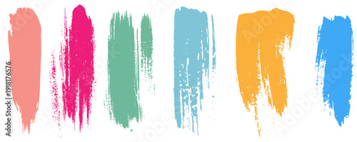 Colorful Paint Brush Stroke Collection. Artistic Paint Stroke Texture Pack