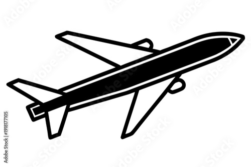 Aviation Travel Icon – Clean Airplane in Flight Design