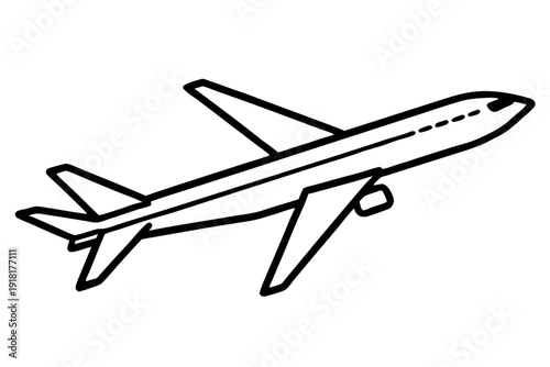 Aviation Travel Icon – Clean Airplane in Flight Design