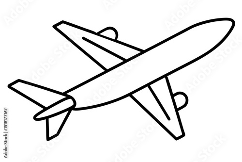 Aviation Travel Icon – Clean Airplane in Flight Design