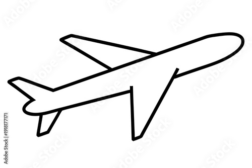 Aviation Travel Icon – Clean Airplane in Flight Design