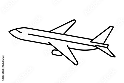 Aviation Travel Icon – Clean Airplane in Flight Design